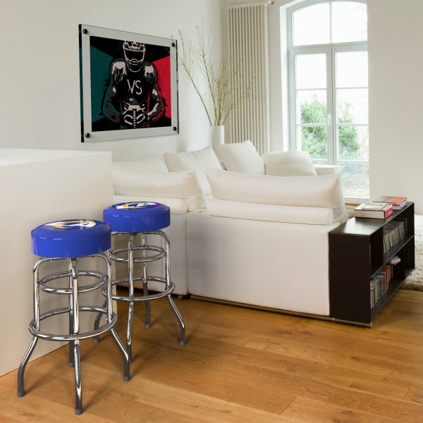 Los Angeles Rams Chrome Logo American Crafted Bar Stool