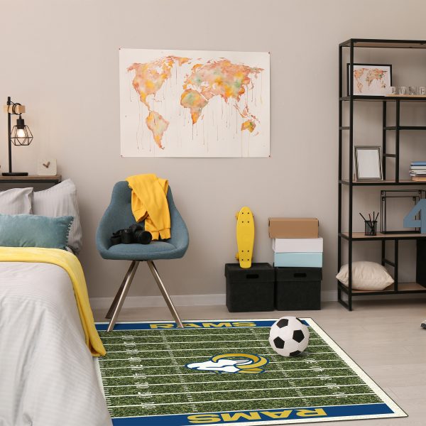 Los Angeles Rams Homefield Football Field Area Rug 4x6 3