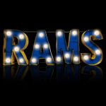 Los Angeles Rams Lighted Recycled Metal Wordmark Logo Sign