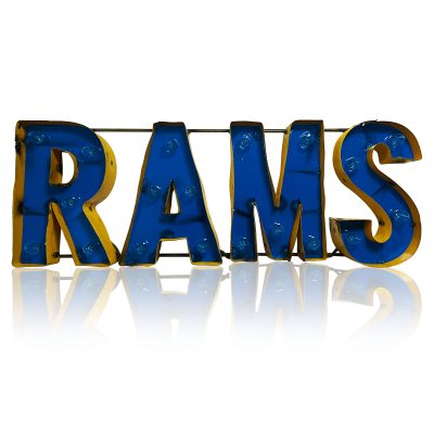 Los Angeles Rams Lighted Recycled Metal Wordmark Logo Sign