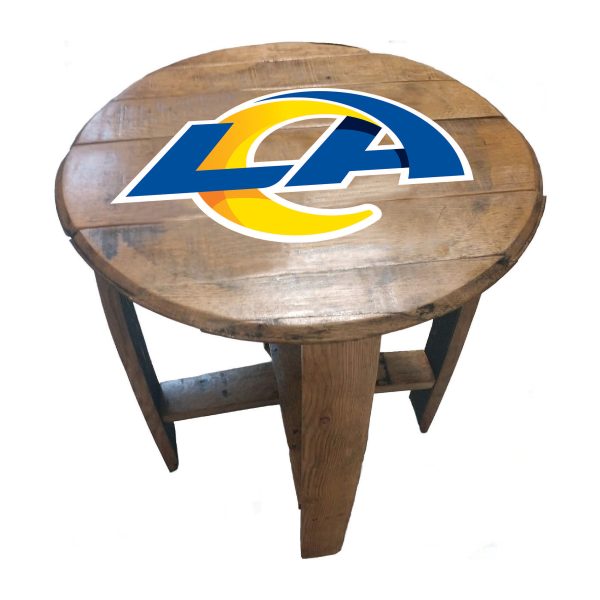 Los Angeles Rams Oak Whiskey Barrel Side Table 1