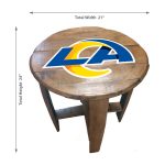Los Angeles Rams Oak Whiskey Barrel Side Table