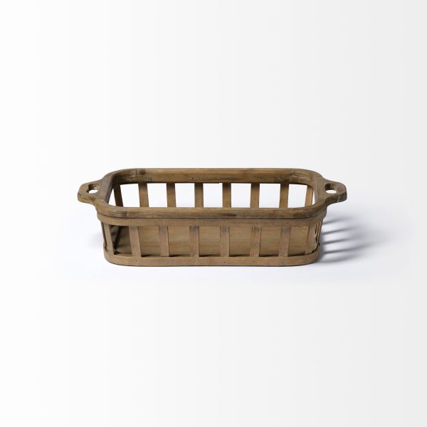 Louis Set of 2 Natural Wood Slated Nesting Trays 3