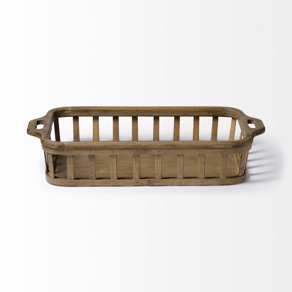 Louis Set of 2 Natural Wood Slated Nesting Trays 4