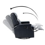 Louise Navy Genuine Leather Nailhead Trim Swivel Rocker Recliner 8 Louise Navy Genuine Leather Nailhead Trim Swivel Rocker Recliner