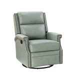 Louise Sage Genuine Leather Nailhead Trim Swivel Rocker Recliner 7 Louise Sage Genuine Leather Nailhead Trim Swivel Rocker Recliner