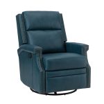 Louise Turquoise Leather Nailhead Swivel Rocker Recliner 7 Louise Turquoise Leather Nailhead Swivel Rocker Recliner