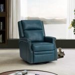 Louise Turquoise Leather Nailhead Swivel Rocker Recliner 6 Louise Turquoise Leather Nailhead Swivel Rocker Recliner