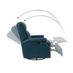 Louise Turquoise Leather Nailhead Swivel Rocker Recliner 8 Louise Turquoise Leather Nailhead Swivel Rocker Recliner