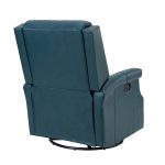 Louise Turquoise Leather Nailhead Swivel Rocker Recliner 9 Louise Turquoise Leather Nailhead Swivel Rocker Recliner