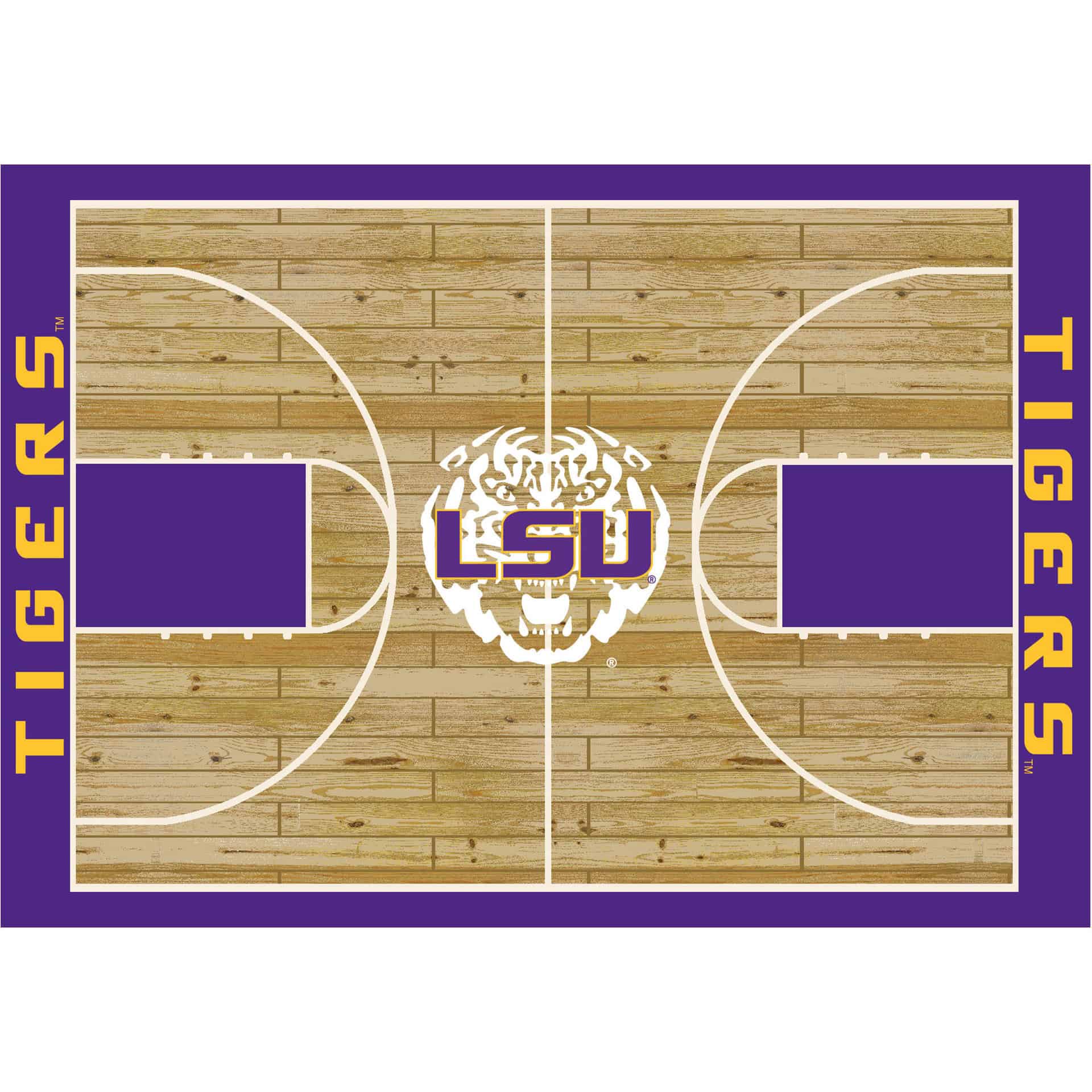 Louisiana State University 6x8 Courtside Rug 2 Louisiana State University 6x8 Courtside Rug - Image 2