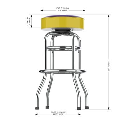Louisiana State University Chrome Bar Stool