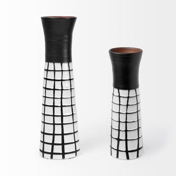 Luanda Small BlackWhite Large Ceramic Vase 2