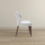 Light Gray Fabric Dining Chairs Space-Saving Modern Design (Set of 2)