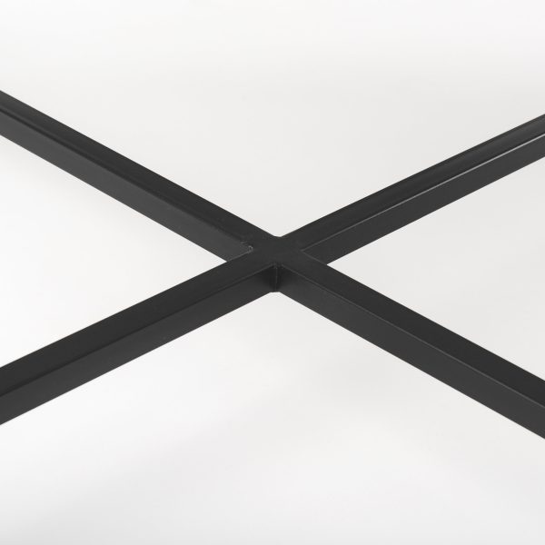 Lucas 30x30 White Marble Top Black Metal Base Coffee Table 9