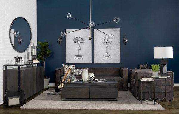 Lucas III Set of 2 15L x 15W 12L x 12W White Marble WBlack Iron Frame Accent Tables 1