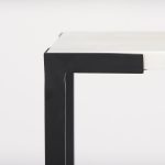 Lucas III (Set of 2) 15L x 15W; 12L x 12W White Marble W/Black Iron Frame Accent Tables