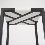 Lucas III (Set of 2) 15L x 15W; 12L x 12W White Marble W/Black Iron Frame Accent Tables