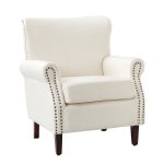 Lucas Ivory Vegan Leather Nailhead Trim Armchair 7 Lucas Ivory Vegan Leather Nailhead Trim Armchair