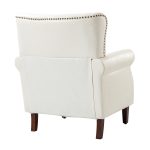 Lucas Ivory Vegan Leather Nailhead Trim Armchair 8 Lucas Ivory Vegan Leather Nailhead Trim Armchair