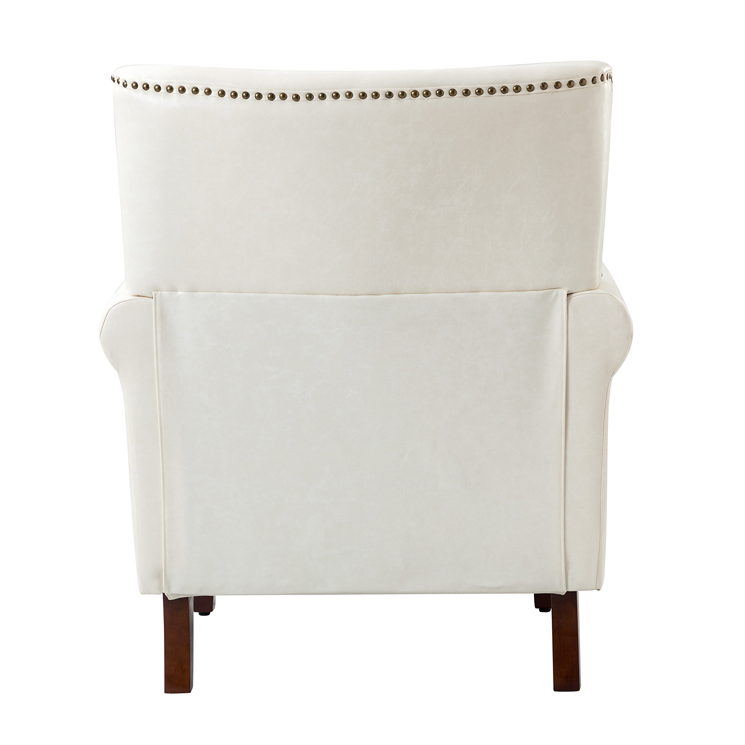 Lucas Ivory Vegan Leather Nailhead Trim Armchair 4 Lucas Ivory Vegan Leather Nailhead Trim Armchair - Image 4