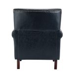 Lucas Navy Vegan Leather Nailhead Trim Armchair