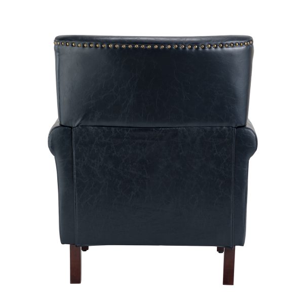 Lucas Navy Vegan Leather Nailhead Trim Armchair 3