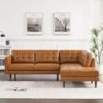 Tan Leather Sectional Sofa Right Facing for Small Spaces 7 Tan Leather Sectional Sofa Right Facing for Small Spaces
