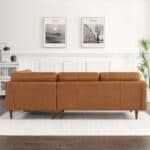 Tan Leather Sectional Sofa Left Facing with Removable Legs 8 Tan Leather Sectional Sofa Left Facing with Removable Legs