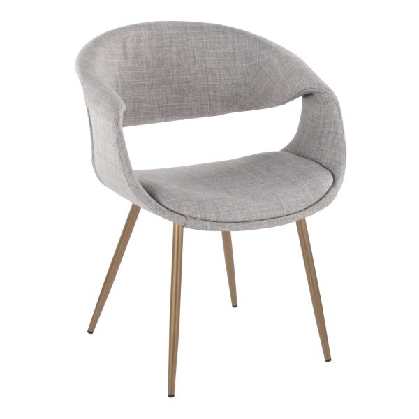 LumiSource Curvo Antique Copper Grey Contemporary Chairs Set of 2 2