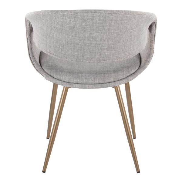LumiSource Curvo Antique Copper Grey Contemporary Chairs Set of 2 5