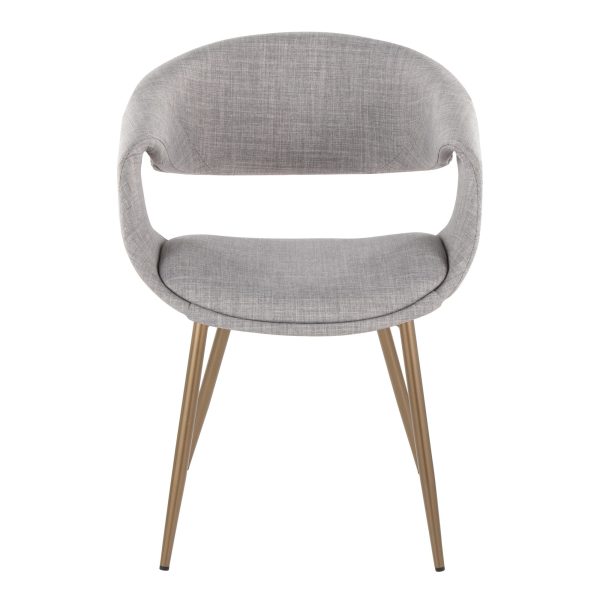 LumiSource Curvo Antique Copper Grey Contemporary Chairs Set of 2 6