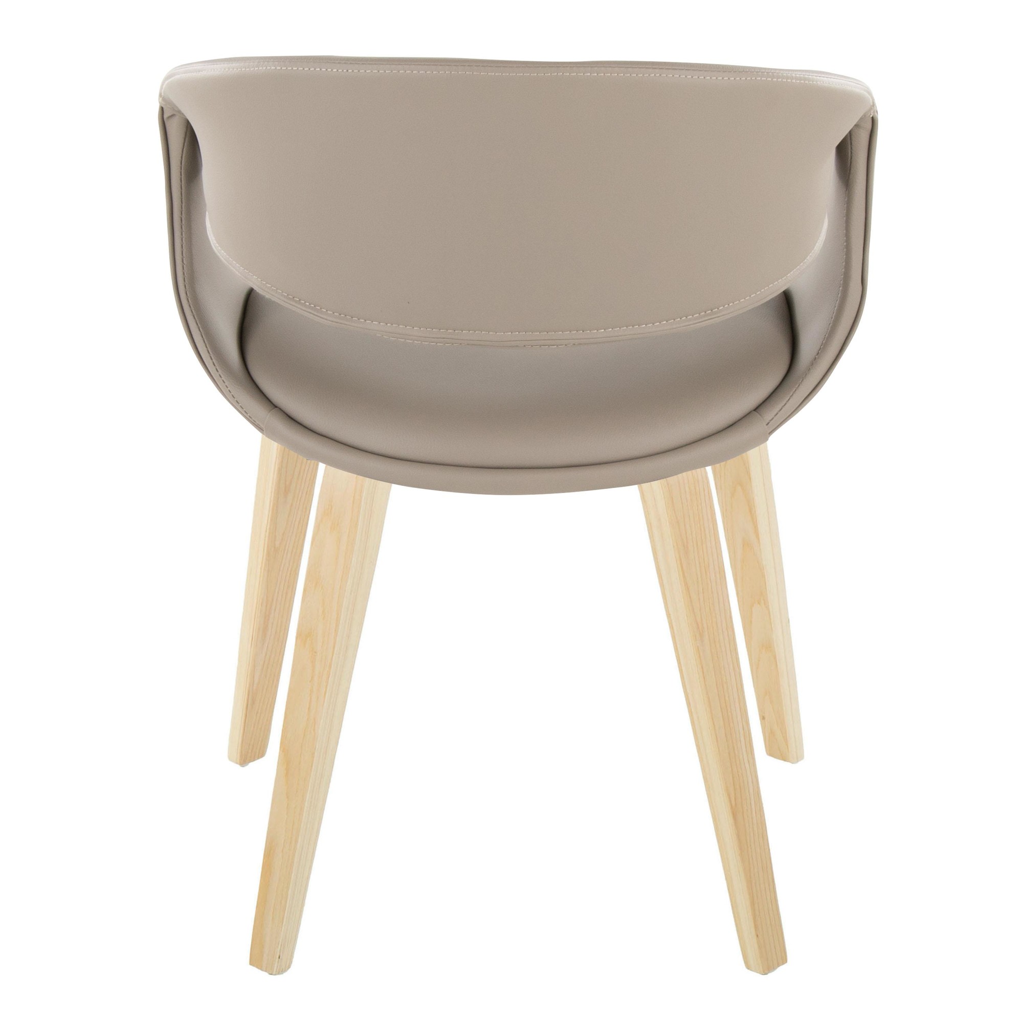 LumiSource Curvo Contemporary Light Grey Chair Natural Wood (Set of 2) 6 LumiSource Curvo Contemporary Light Grey Chair Natural Wood (Set of 2) - Image 6