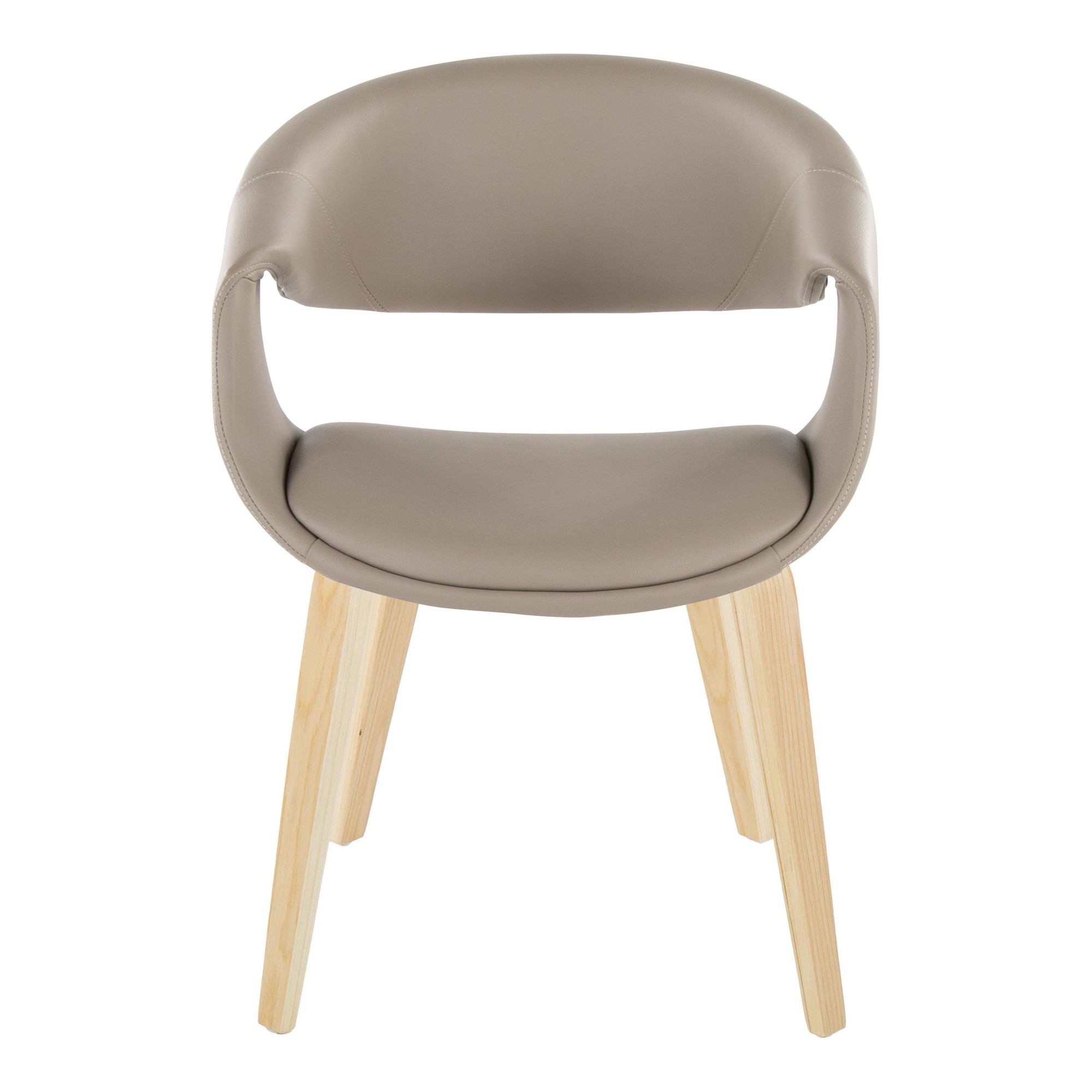 LumiSource Curvo Contemporary Light Grey Chair Natural Wood (Set of 2) 7 LumiSource Curvo Contemporary Light Grey Chair Natural Wood (Set of 2) - Image 7