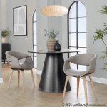 LumiSource Curvo Contemporary Light Grey Chair, Whitewashed Wood (Set of 2) 10 LumiSource Curvo Contemporary Light Grey Chair, Whitewashed Wood (Set of 2)