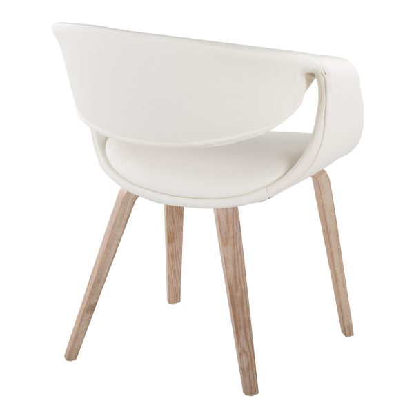 LumiSource Curvo Contemporary Whitewashed Wood and White Chair Set of 2 4