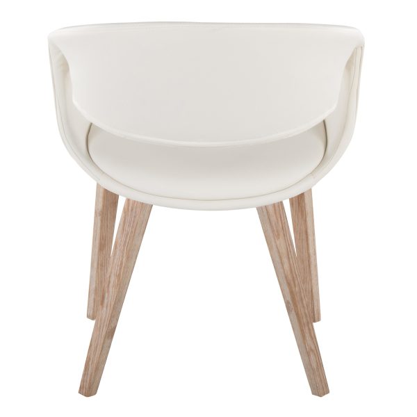 LumiSource Curvo Contemporary Whitewashed Wood and White Chair Set of 2 5