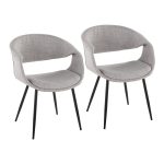 LumiSource Curvo Grey Fabric Black Metal Contemporary Chairs (Set of 2) 11 LumiSource Curvo Grey Fabric Black Metal Contemporary Chairs (Set of 2)