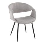 LumiSource Curvo Grey Fabric Black Metal Contemporary Chairs (Set of 2) 12 LumiSource Curvo Grey Fabric Black Metal Contemporary Chairs (Set of 2)