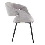 LumiSource Curvo Grey Fabric Black Metal Contemporary Chairs (Set of 2) 13 LumiSource Curvo Grey Fabric Black Metal Contemporary Chairs (Set of 2)