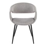 LumiSource Curvo Grey Fabric Black Metal Contemporary Chairs (Set of 2) 16 LumiSource Curvo Grey Fabric Black Metal Contemporary Chairs (Set of 2)