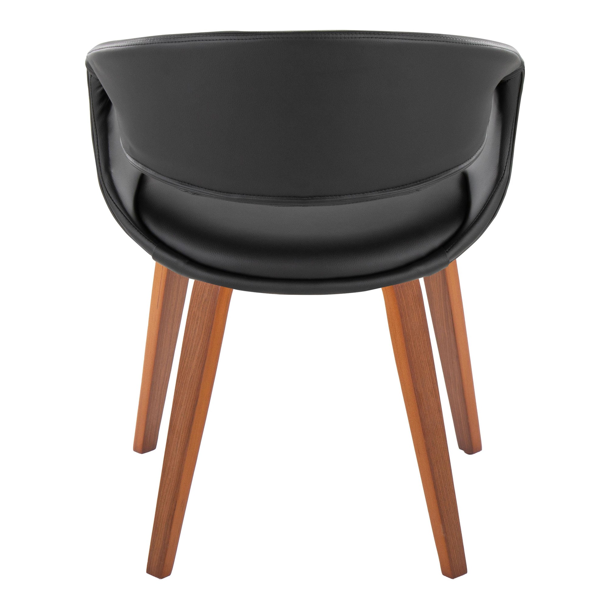 LumiSource Curvo Walnut Black Faux Leather Contemporary Chairs (Set of 2) 6 LumiSource Curvo Walnut Black Faux Leather Contemporary Chairs (Set of 2) - Image 6