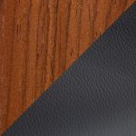 LumiSource Curvo Walnut Black Faux Leather Contemporary Chairs (Set of 2)