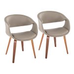LumiSource Curvo Walnut & Grey Contemporary Chair (Set of 2) 11 LumiSource Curvo Walnut & Grey Contemporary Chair (Set of 2)
