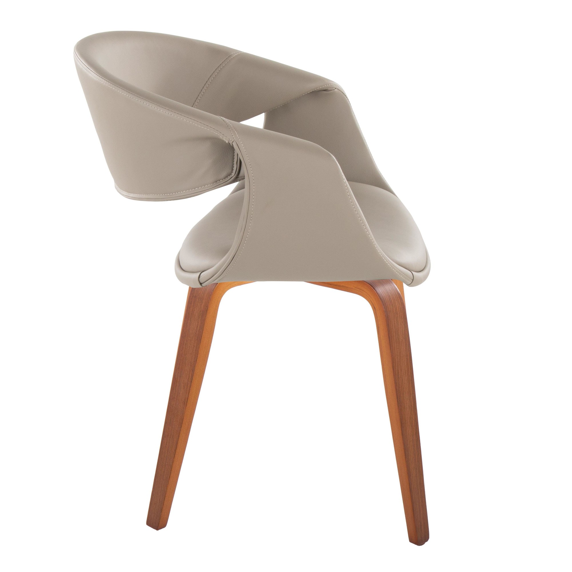 LumiSource Curvo Walnut & Grey Contemporary Chair (Set of 2) 4 LumiSource Curvo Walnut & Grey Contemporary Chair (Set of 2) - Image 4