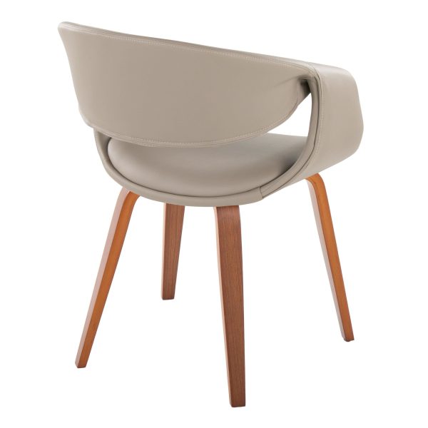 LumiSource Curvo Walnut Grey Contemporary Chair Set of 2 4