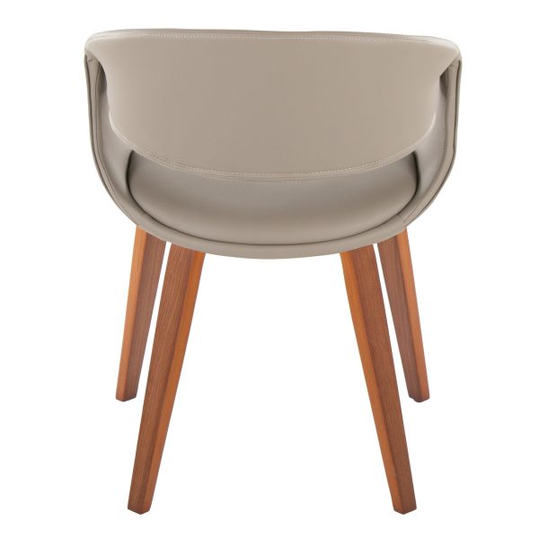 LumiSource Curvo Walnut Grey Contemporary Chair Set of 2 5