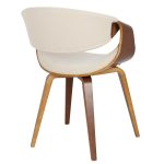 LumiSource Curvo Walnut and Cream Mid-Century Modern Chair 27 LumiSource Curvo Walnut and Cream Mid-Century Modern Chair