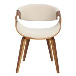 LumiSource Curvo Walnut and Cream Mid-Century Modern Chair 29 LumiSource Curvo Walnut and Cream Mid-Century Modern Chair
