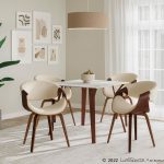 LumiSource Curvo Walnut and Cream Mid-Century Modern Chair 17 LumiSource Curvo Walnut and Cream Mid-Century Modern Chair